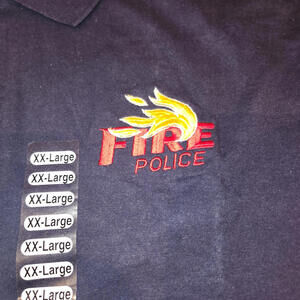 NEW Mens Jerzees Brand Golf Polo Shirt, Fire Police Blue, Size 2XL